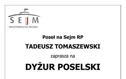 Zdjęcie do Informacja o dyżurze poselskim 