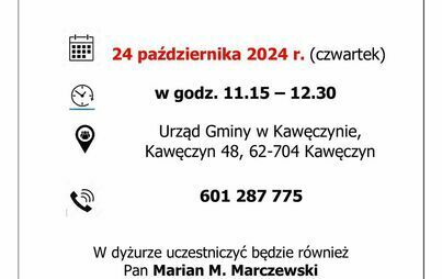 Zdjęcie do Poseł na Sejm RP TADEUSZ TOMASZEWSKI zaprasza na DYŻUR POSELSKI