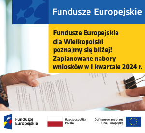Baner reklamowy zapraszający na webinarium - Fundusze Europejskie