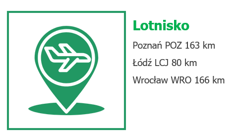 Lotnisko Poznań POZ 163 km Łódź LCJ 80 km Wrocław WRO 166 km